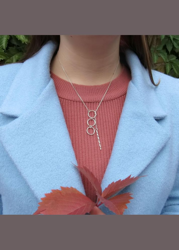 Серебряное колье галстук "Штрих" No Brand (350667344)