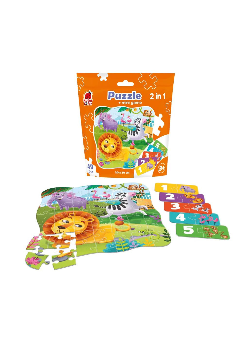 Пазлы Vladi Toys 2 в 1 Зоопарк с мини-игрой, 49 элементов () Roter Kafer RK1140-06 (328396445)