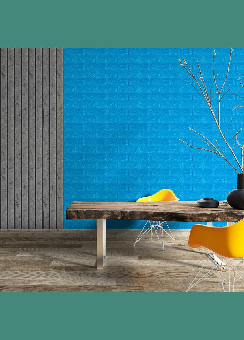 3D панель самоклеящийся кирпич Синий 700х770х7мм 003-7 (3DPanda-0060) Sticker Wall (323155270)