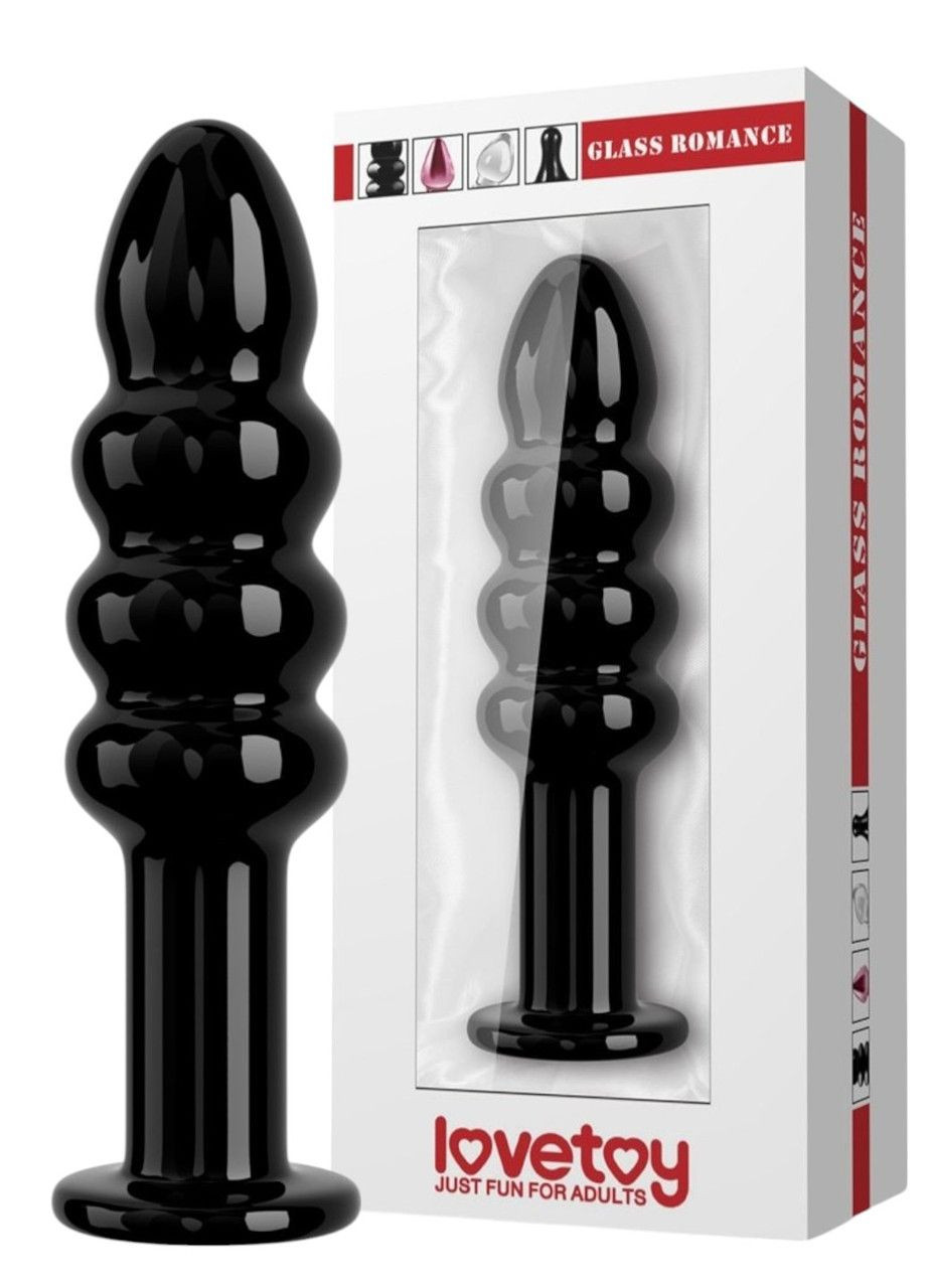 Фалоімітатор скляний чорний Glass Romance 5.5 дюйма для стимуляції Lovetoy (316630932)