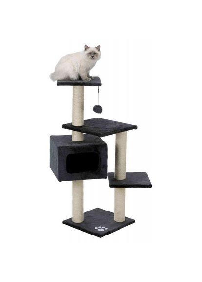 Дряпка Palamos для котів, джут/плюш, 39х39х109 см (антрацитова) Trixie (324625370)