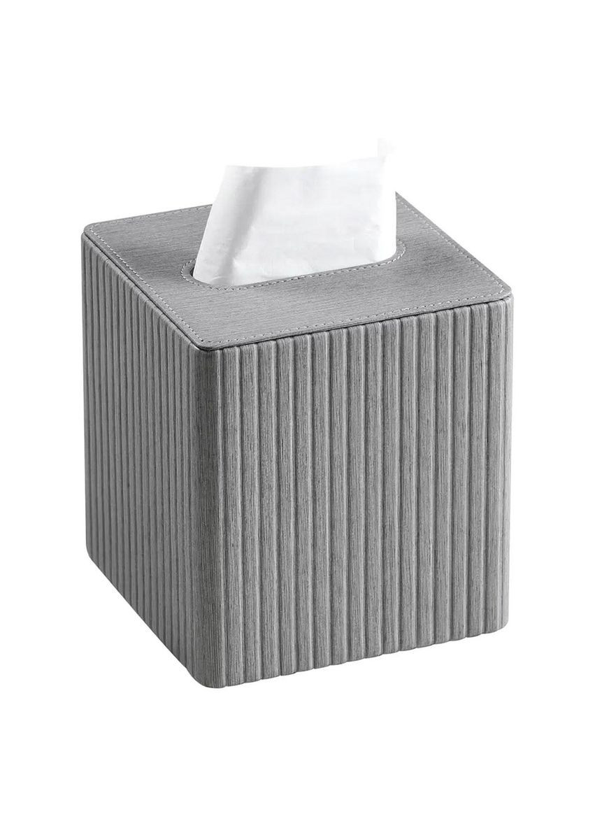 Салфетница из эко кожи квадратная 13х13х14.7 см органайзер для салфеток на стол, Серый Yiwu (360456713)