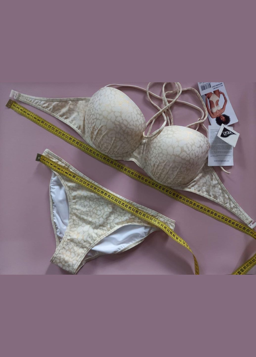 Бежевий літній модний роздільний купальник бандо розмір с/д marc andre 1339 801 колір айворі бандо Marc & André