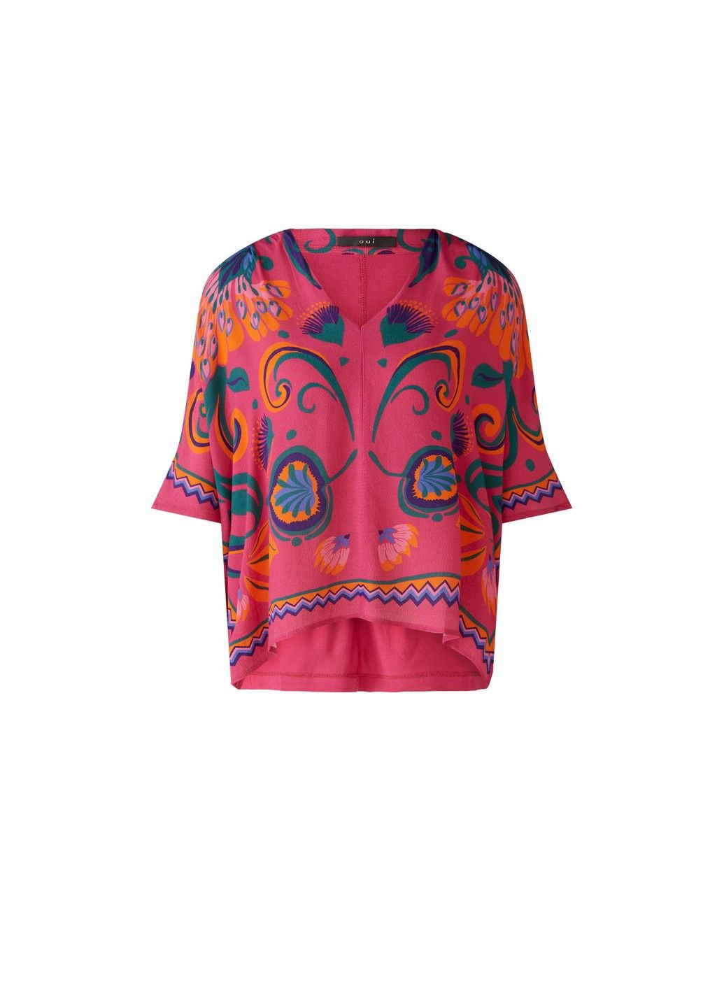 Комбинированная женская блуза разные цвета Oui