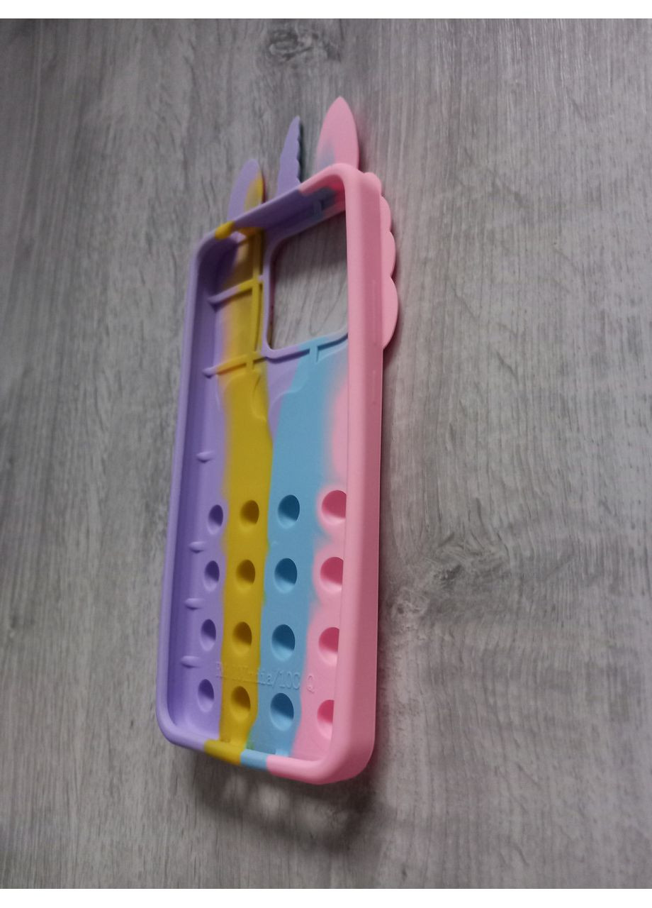 Чехол Pop it для Redmi 10c Единорог Попит антистресс силиконовый детский радужный Xiaomi (360896986)