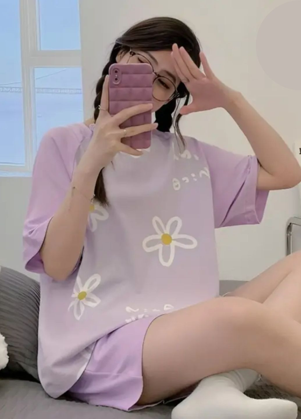 Женский костюм футболка с короткими рукавами и шорты с эластичным поясом No Brand (327430546)