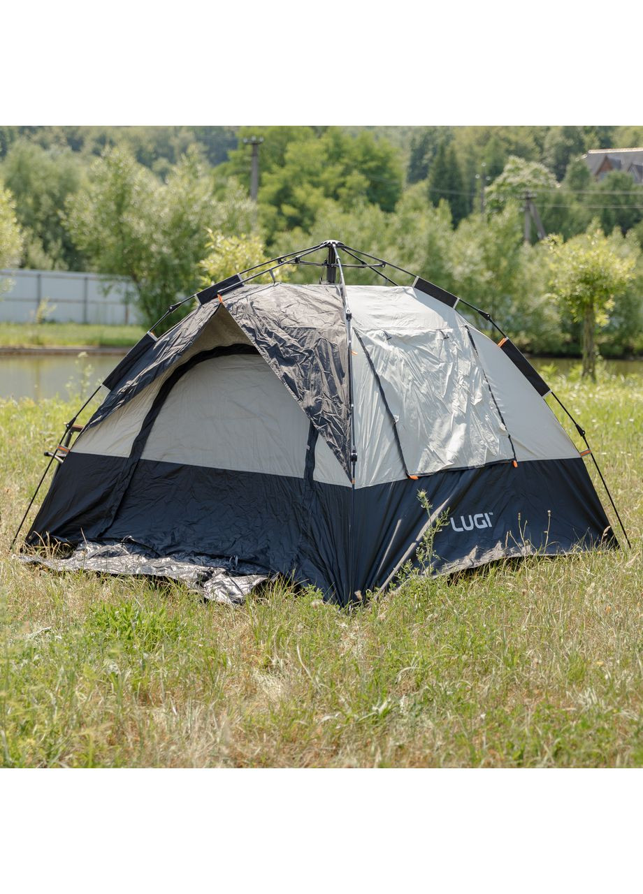 Палатка автоматическая трехместная 2 на 2 м кемпинговая туристическая для отдыха на природе черная палатка для кемпинга ProDobro (364192026)