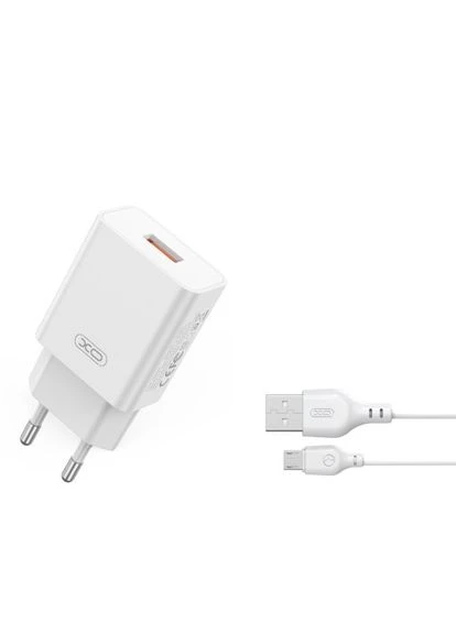 Сетевое зарядное устройство L127 USB-A QC18W Fast Charging Charger with Micro cable XO (389206826)