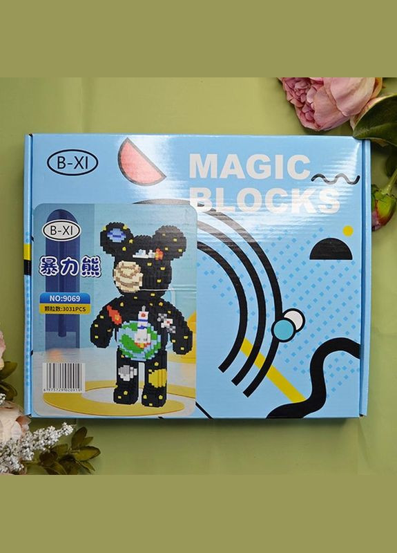 Конструктор Magic Blocks "Космос" на 3031 деталь. Мишка Bearbrick 40,5 см Limo Toy (281080043)