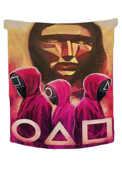 Плед Игра в кальмара 2 качественное покрывало с 3D рисунком размер 80х100 Україна ТД (369659876)