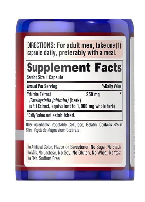 Puritan's Pride Yohimbe 1000 mg 50 Caps Puritans Pride (297829470)