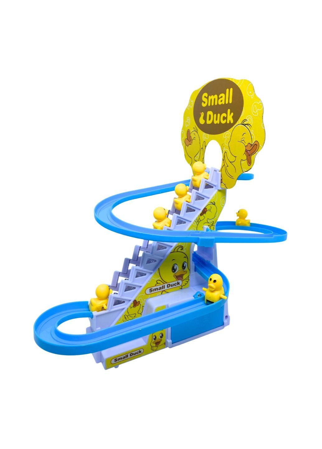 Утки спускаются с горки утята Small Duck электрическая игрушка трек с 6 утками уточками и звуковыми эффектами No Brand (338227145)