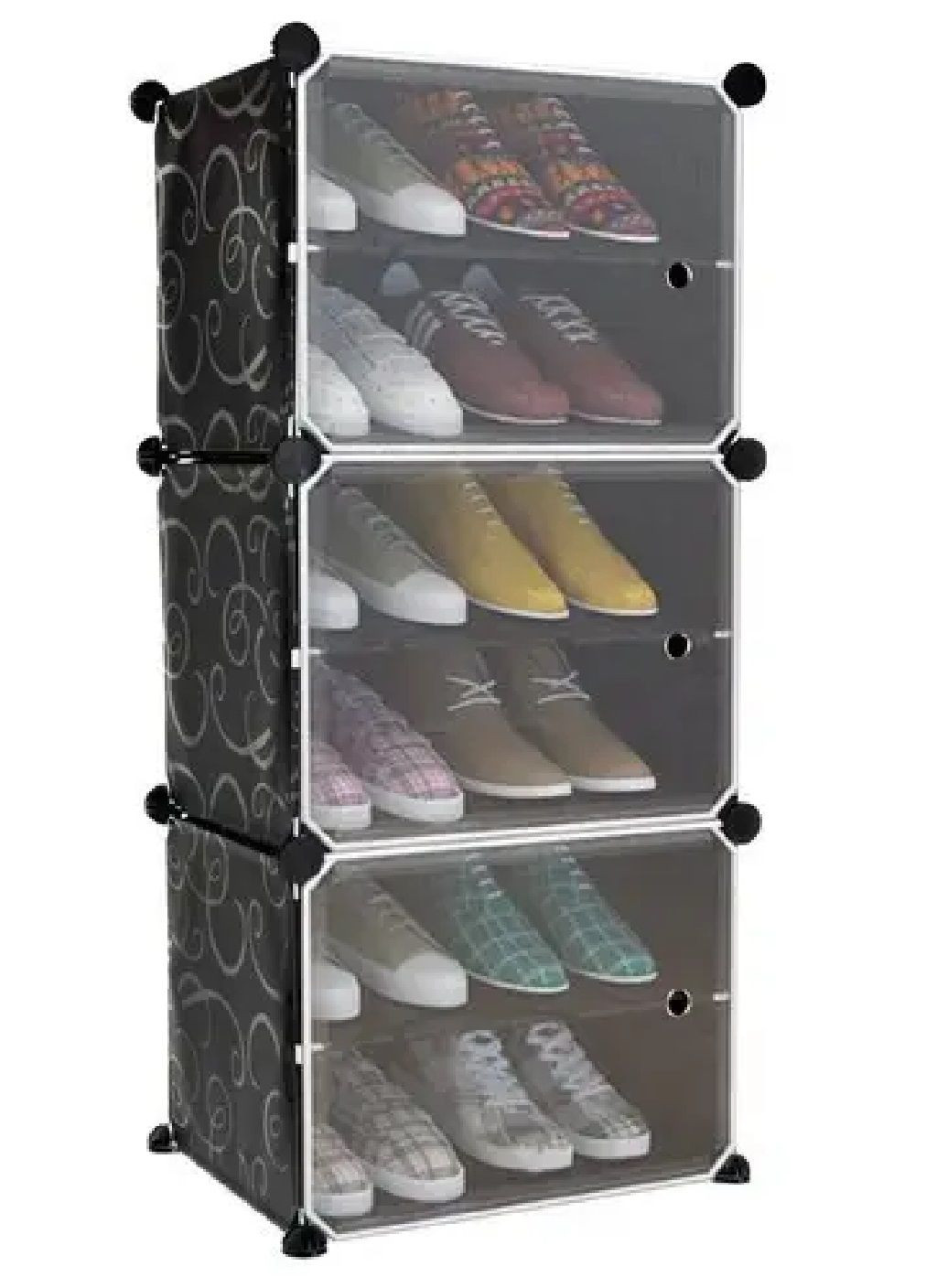 Модульна полиця шафа органайзер для взуття на 6 рівнів з вішалкою для одягу курток шарфів 93х44х31,5 см (479220-Prob) Unbranded (316353558)