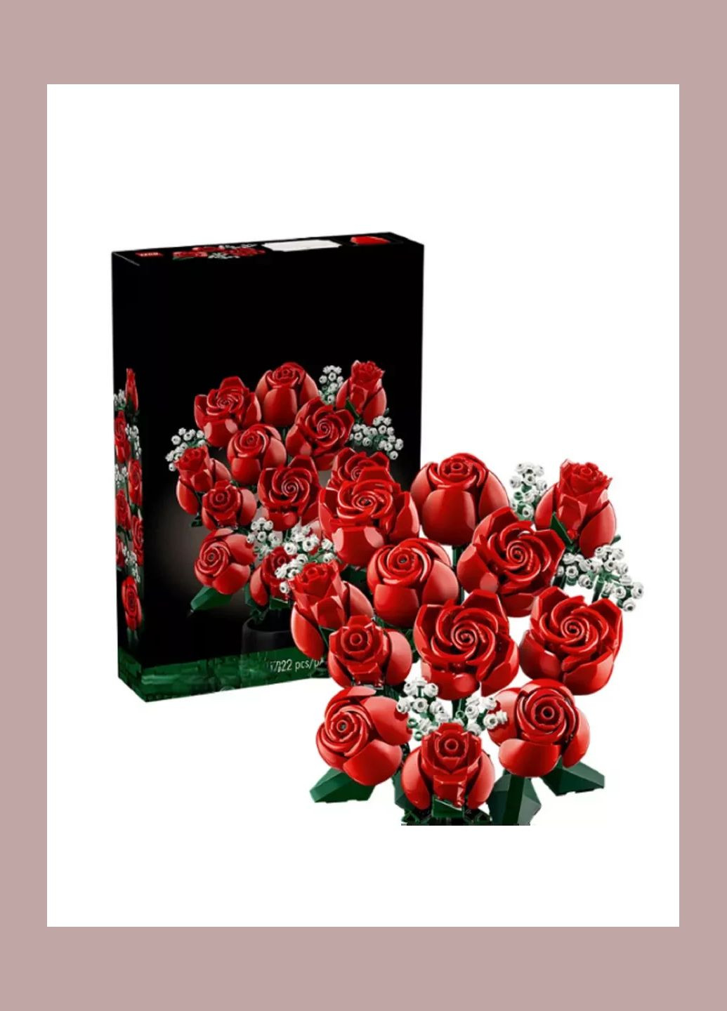 Конструктор Botanicals Букет роз, 822 деталей, в стиле Lego-лого No Brand (340672733)