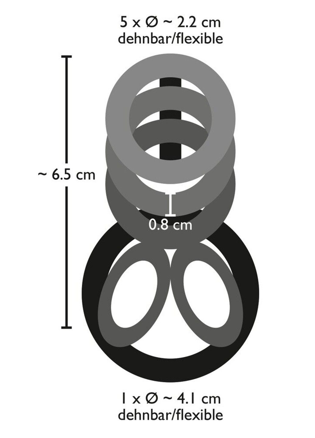 Насадка на пеніс та мошонку з 6 кілець No Brand (284236439)