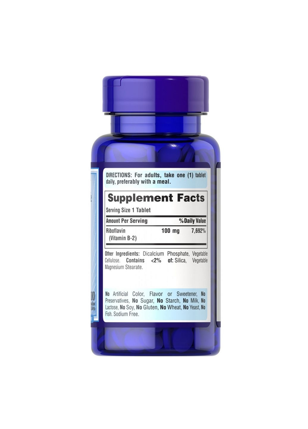 Витамины и минералы Vitamin B-2 (Riboflavin) 100 mg, 100 таблеток Puritans Pride (293340216)