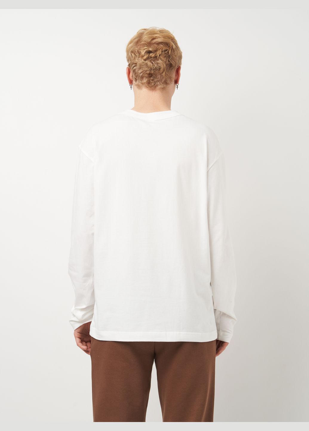 Белый демисезонный повседневный лонгслив Роза однотонный