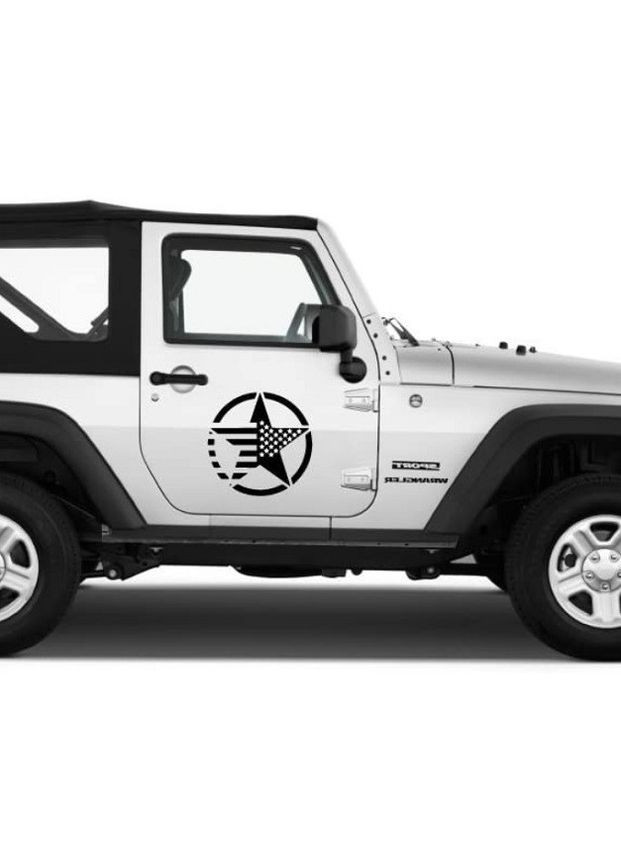 Наклейки на двері авто 3D TUNING STUDIO Зірка США 430х430х0.060мм=2штуки No Brand (362499043)