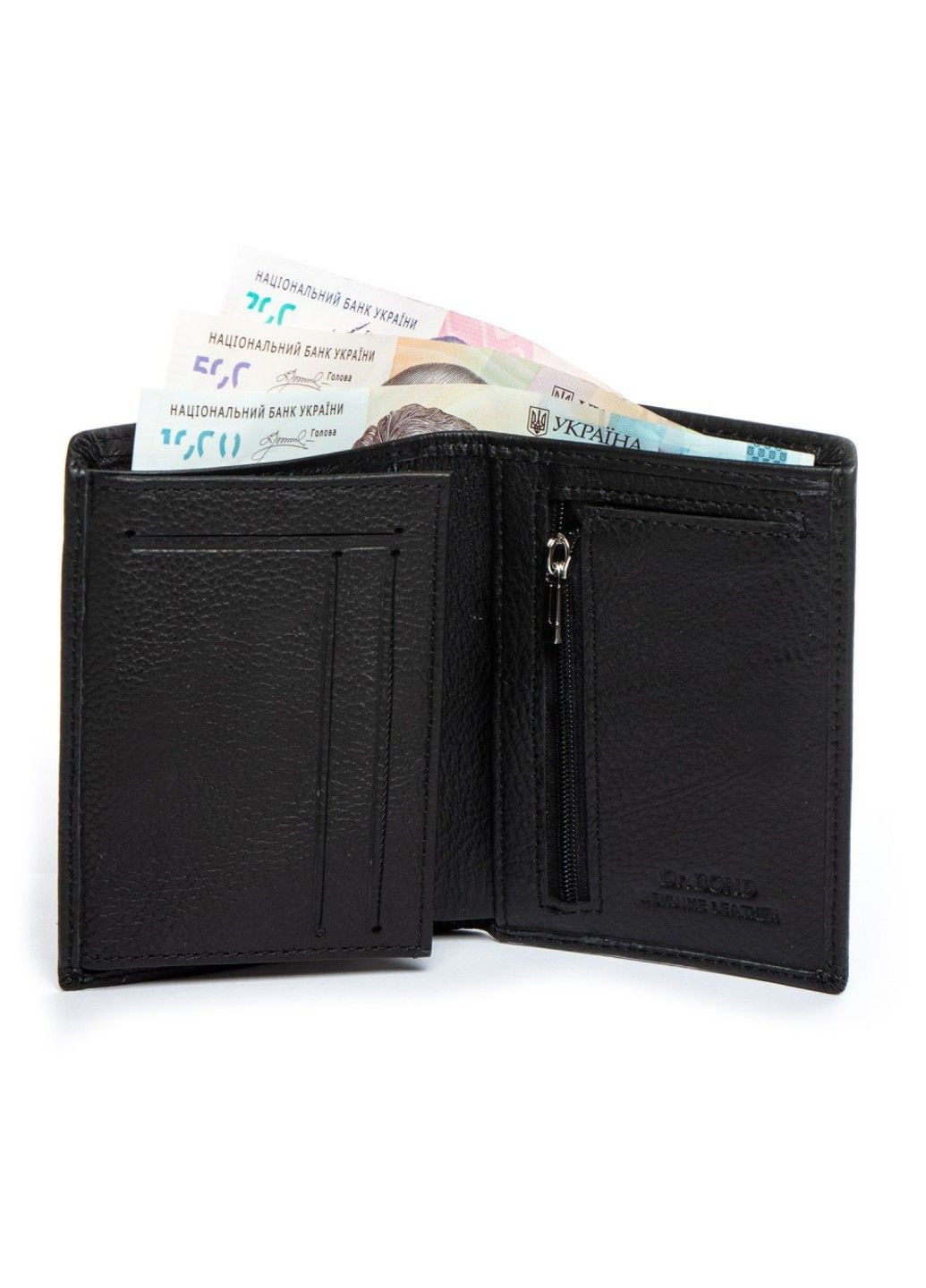 Шкіряний чоловічий гаманець Classic MSM-13 black Dr. Bond (282557165)
