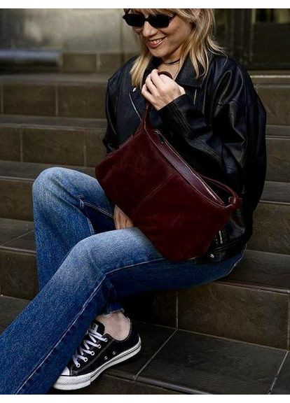 Сумка багет замшевая кожаная средняя бордовая 1820206-4925 ARTiS Bags Сумка (362264205)