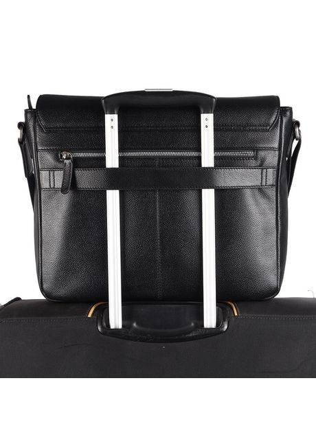 Сумка чоловіча через плече шкіряна портфель для документів А4 планшет в дорогу для телефону Чорний 34320 Brampton London (331862440)