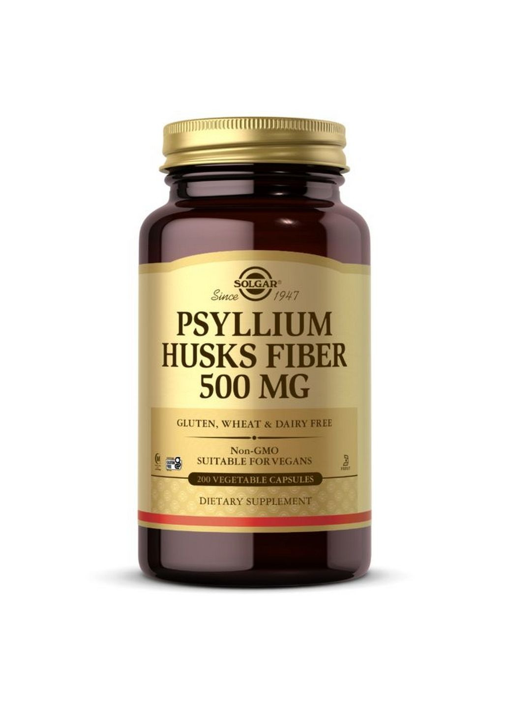 Натуральная добавка Psyllium Husks Fiber 500 mg, 200 вегакапсул Solgar (293419745)