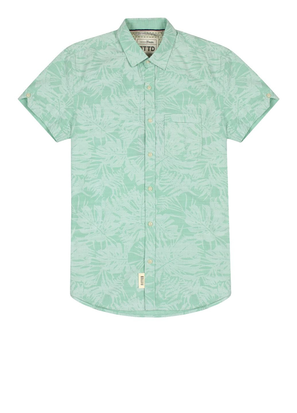 Зеленая кэжуал рубашка с абстрактным узором Tom Tailor