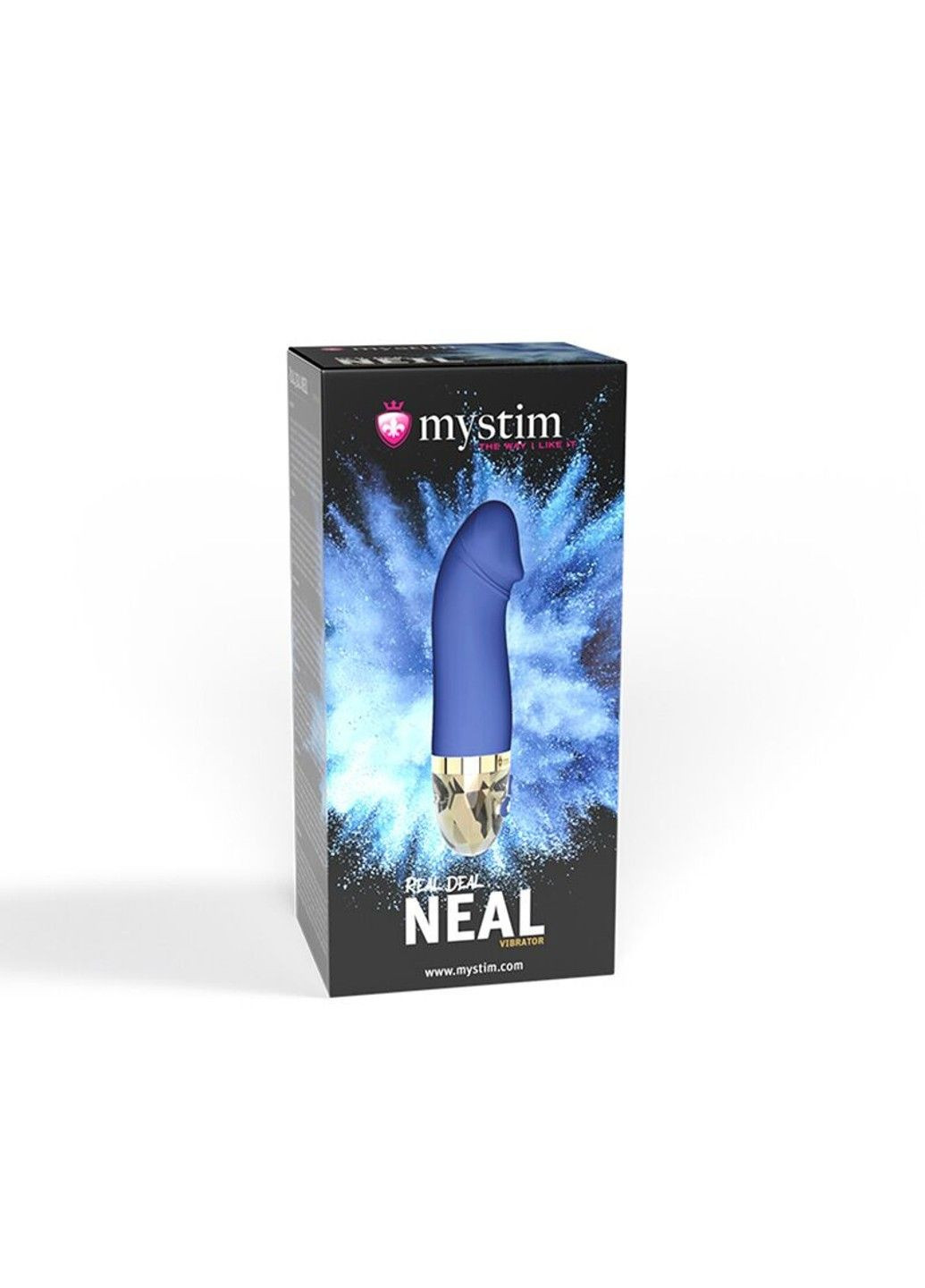 Вібратор Real Deal Neil Blue, потужний мотор, 8 режимів Mystim (333332855)
