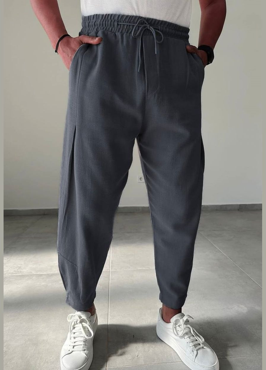 Графитовые демисезонные брюки No Brand