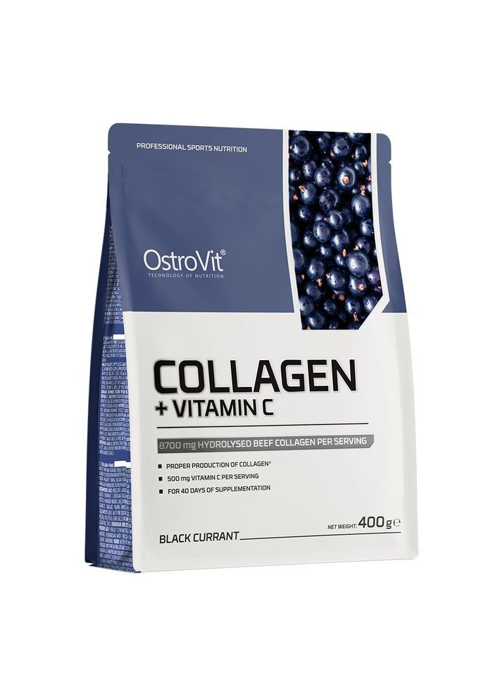 Препарат для суставов и связок Collagen + Vitamin C, 400 грамм Черная смородина Ostrovit (334705033)