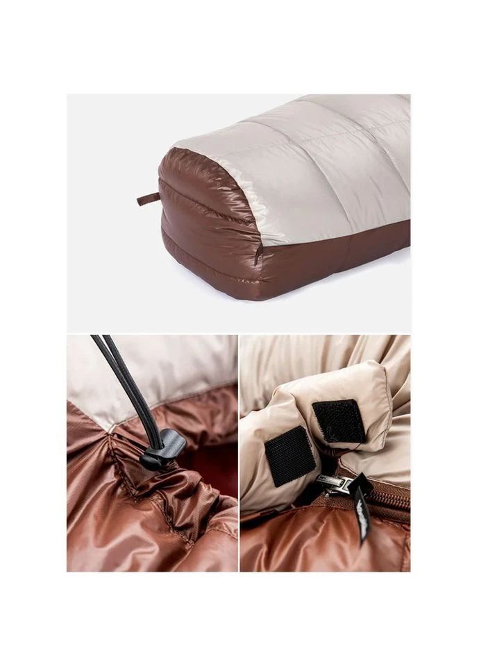 Спальний мішок з натуральним пухом Naturehike Snowbird NH20YD001 (розмір L) 720 г Коричневий No Brand (402820719)
