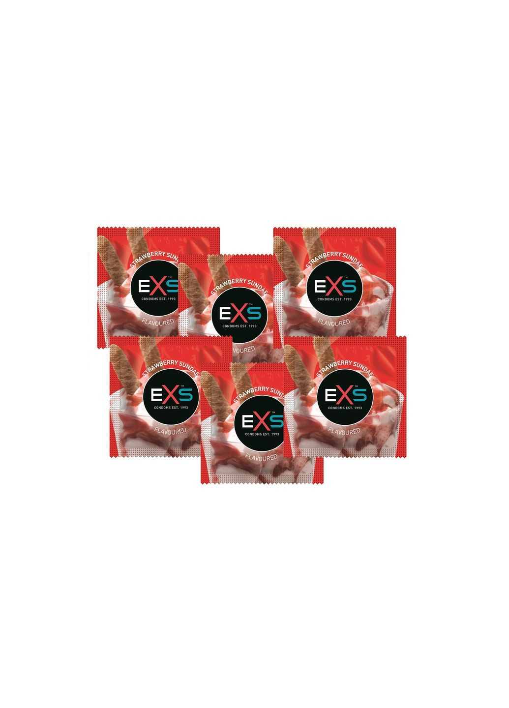 Оральные презервативы со вкусом клубники EXS Strawberry Sundae, 10 шт. No Brand (282849341)