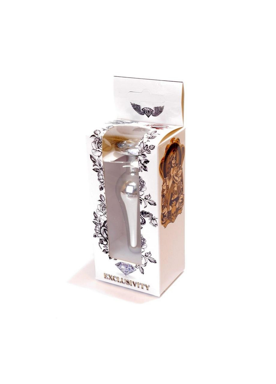 Анальна пробка з кристалом для початківців анальний плаг для новачків з каменем Jewellery Silver Butt Plug Boss (317748009)