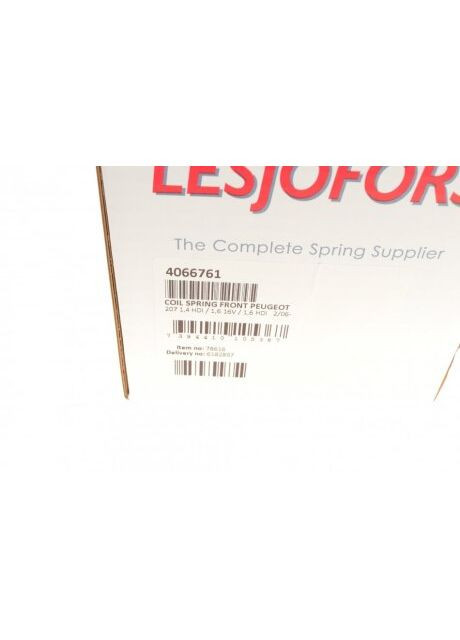 Пружина (передняя) Peugeot 207 1.4-1.6HDi/1.6 16V VTi МКПП//1.6 16V 06-15 (унив/накл.зад.ч.) ( 4066761 (opt-om) Lesjofors (366187449)