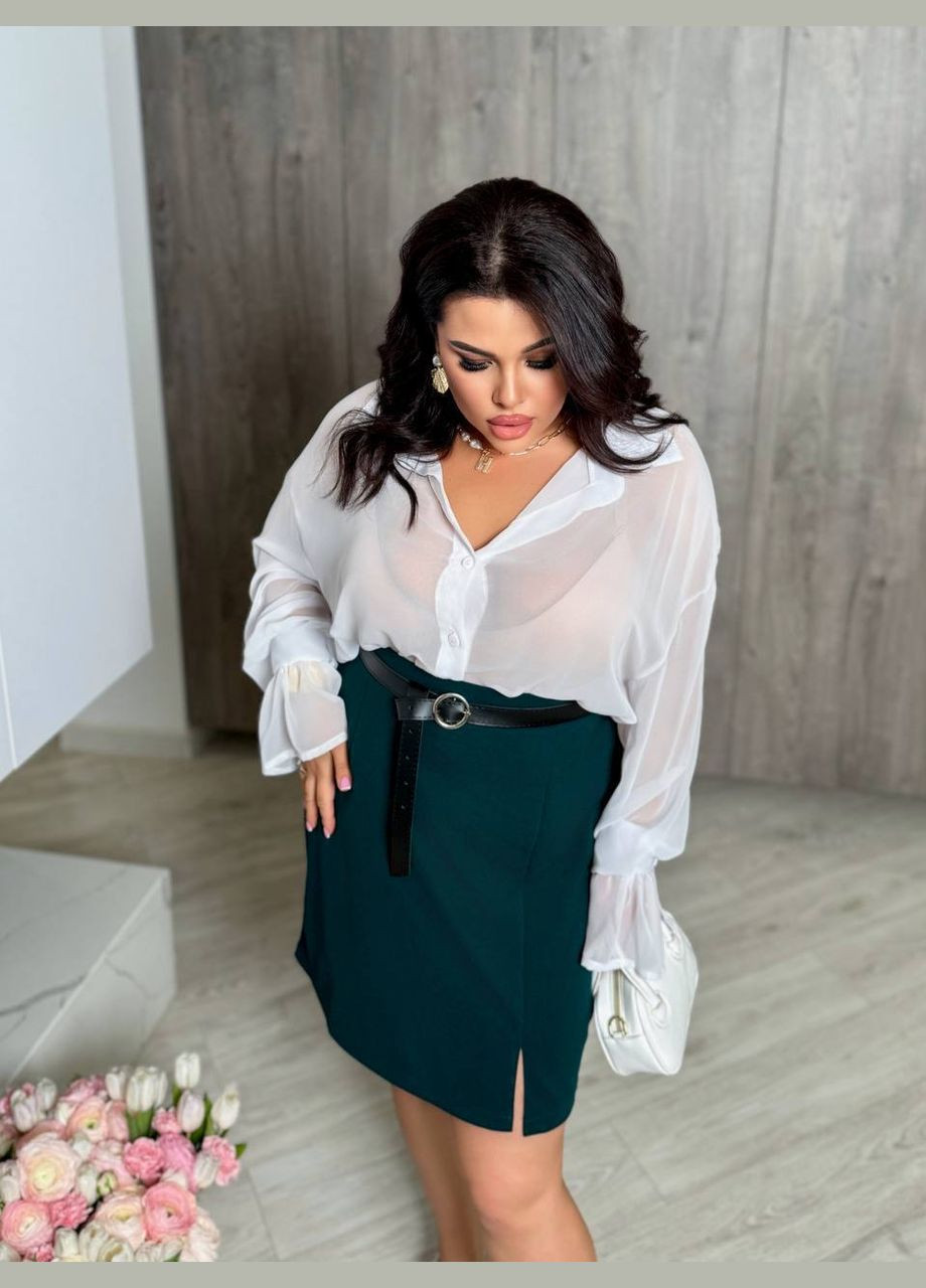 Жіноча спідниця міні прямого крою з розрізом MonCher (340979632)