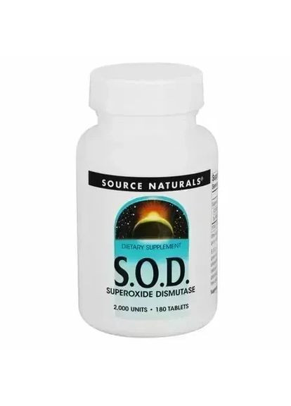 Супероксиддисмутаза СОД ферменти ензими SOD, S.O.D. 235 мг, 180 таблеток Source Naturals (361115579)