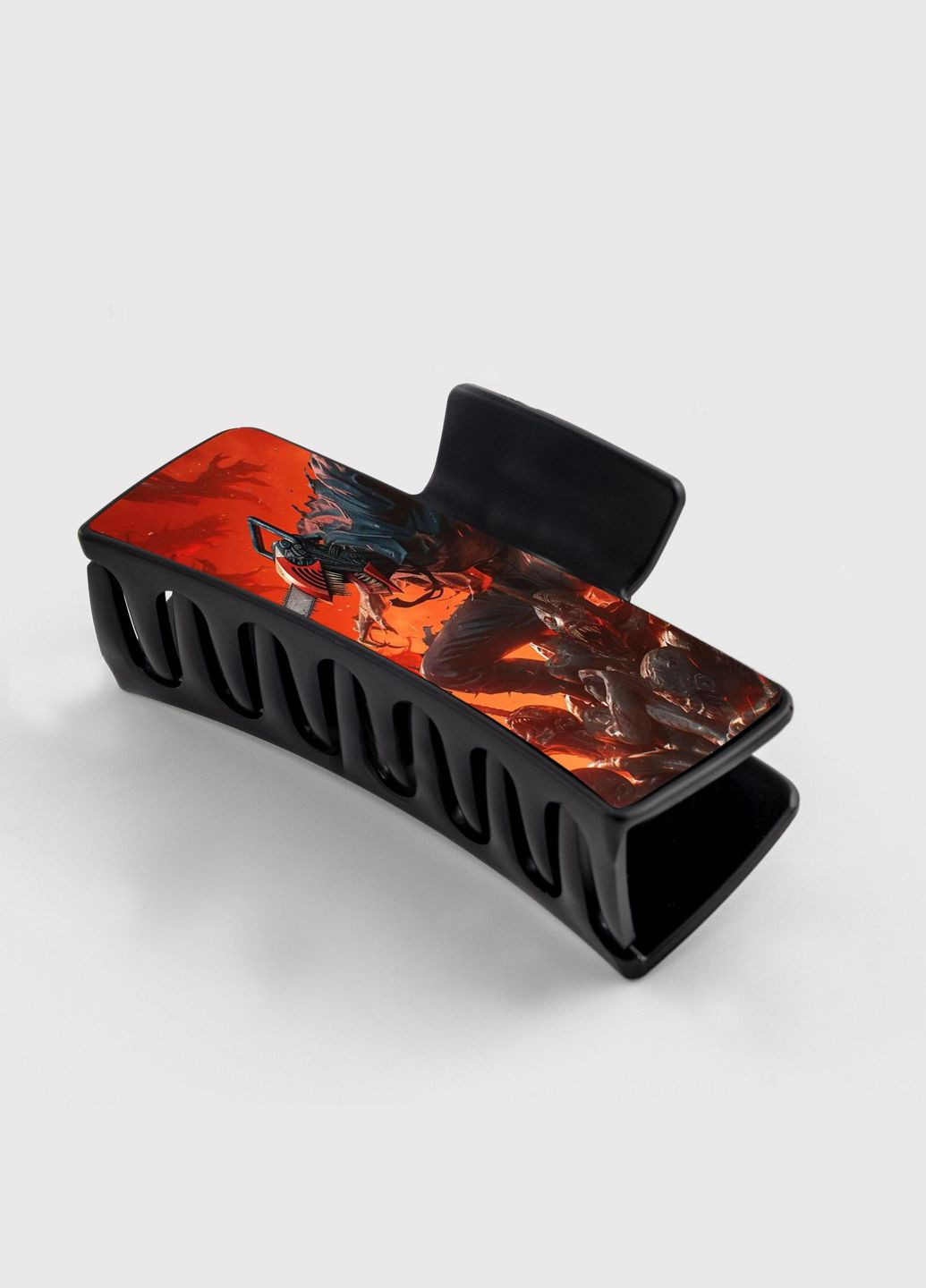 Заколка крабик для волос Человек бензопила #0002 черный No Brand (315631030)