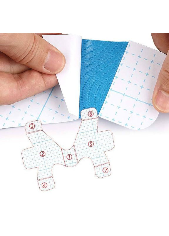 Кинезиологическая Лента для голеностопа M188 для Поддержки и Фиксации мышц в случае травм Синяя 1шт (5024472) ToeLab (315137329)