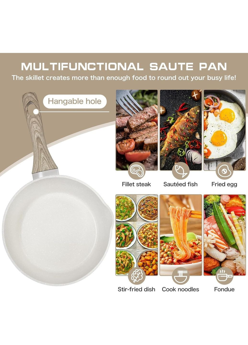 Сотейник - ковш з антипригарним покриттям 2л RB-774 ковш з нержавіючої сталі Rainberg (362669770)