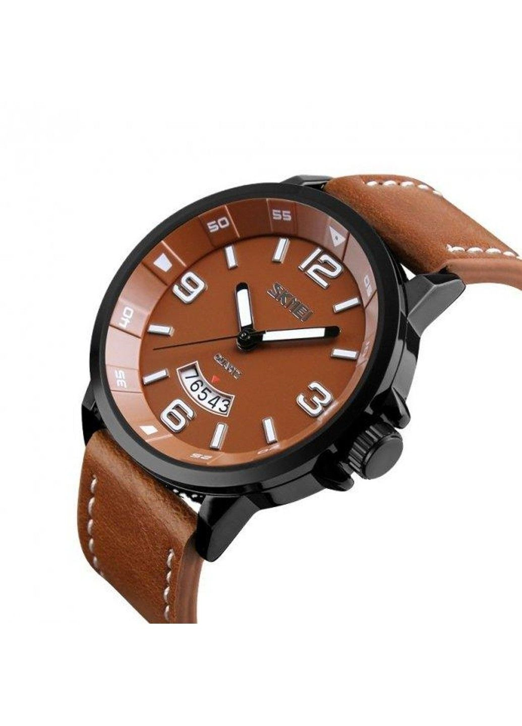 Мужские классические наручные часы 9115 Коричневый с коричневым Skmei (314483686)