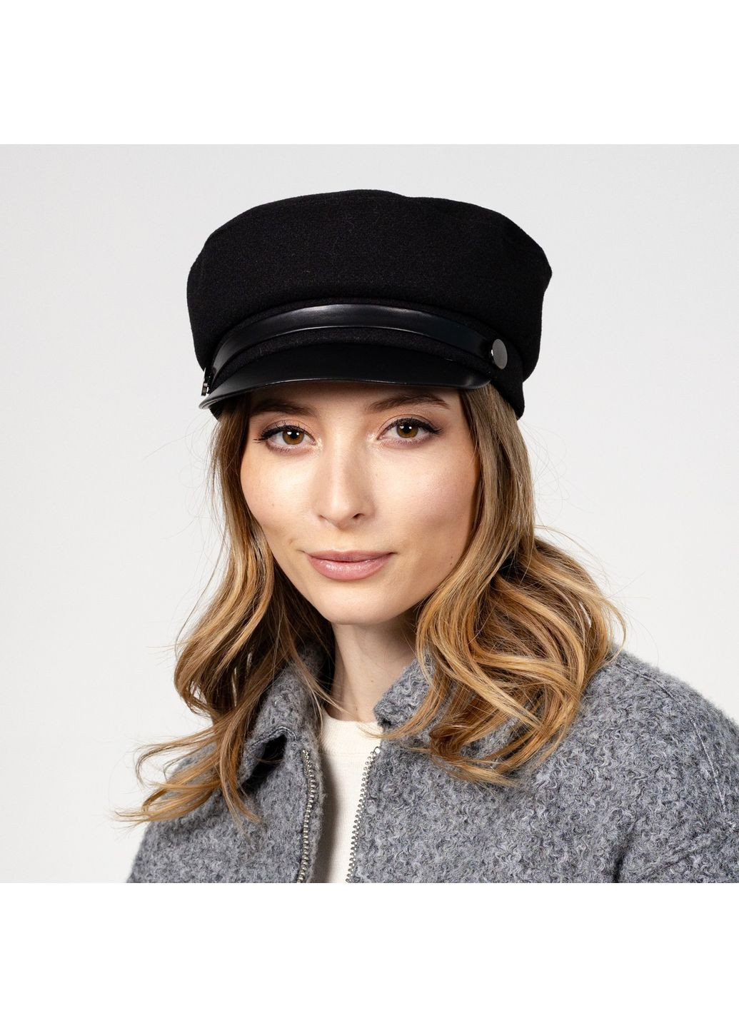 Кепка картуз жіноча вовна чорна КЕТРІН LuckyLOOK 610-569 (361318312)