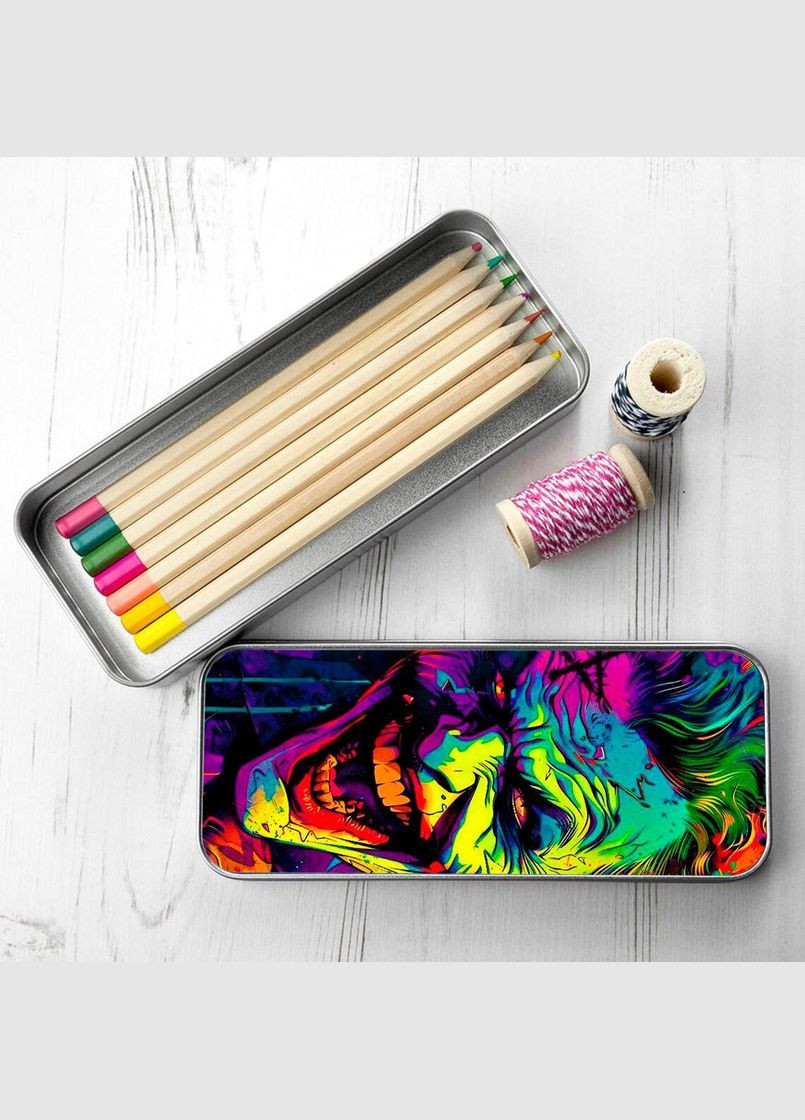 Органайзер для канцелярського приладдя металевий,кейс для дрібниць джокер 7*18 см Silver No Brand (309155166)