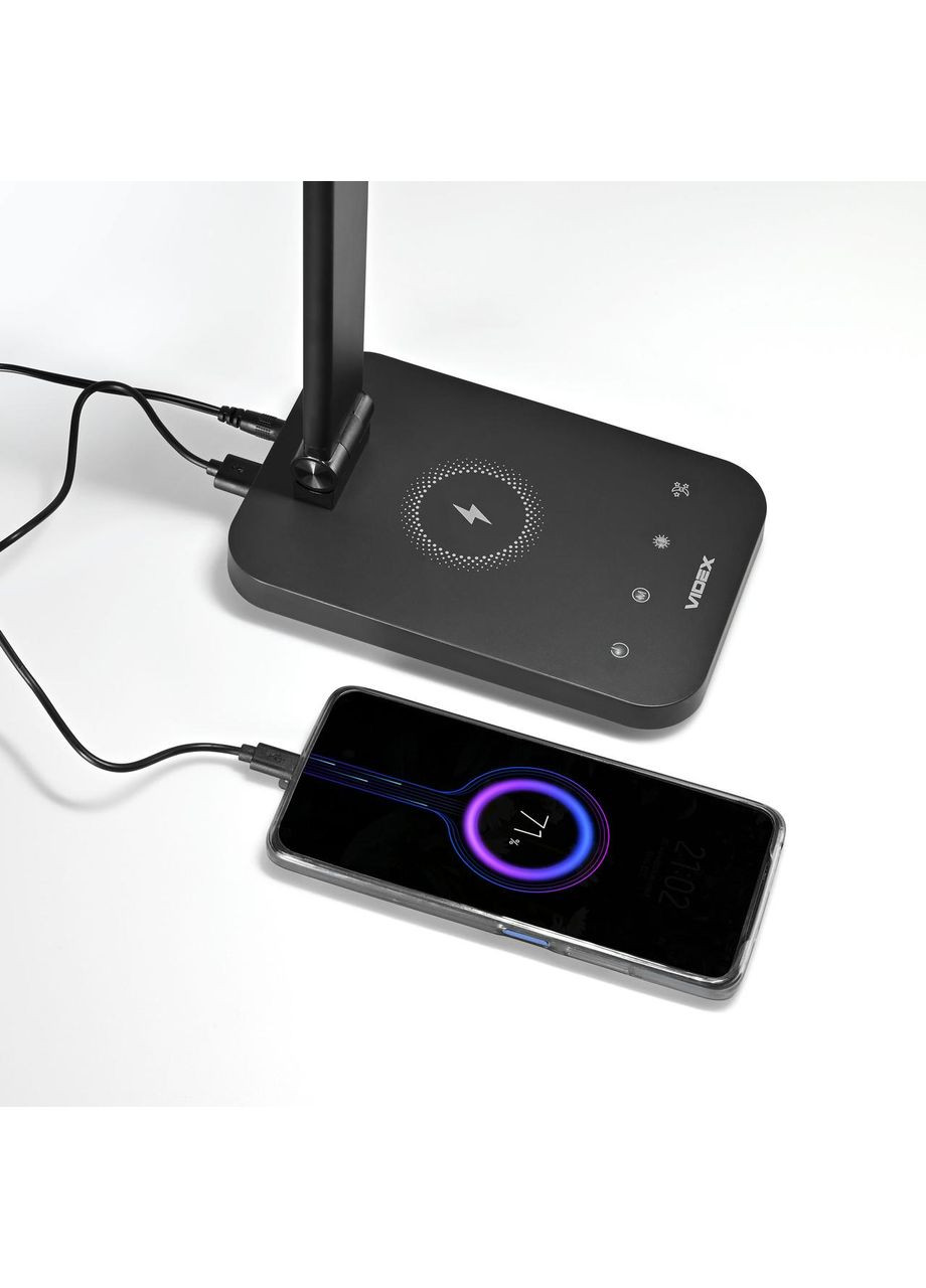 LED лампа настiльна з бездротовою зарядкою VL-TF17B 18W 1800-6500K Videx (349443811)