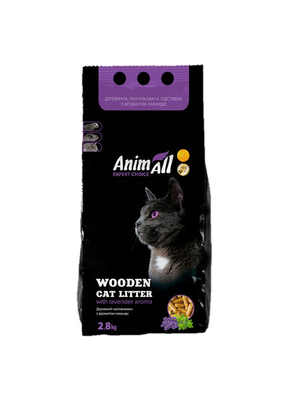 Наполнитель древесный с ароматом лаванды для кошачьих туалетов и клеток грызунов 2,8 кг AnimAll (327062859)