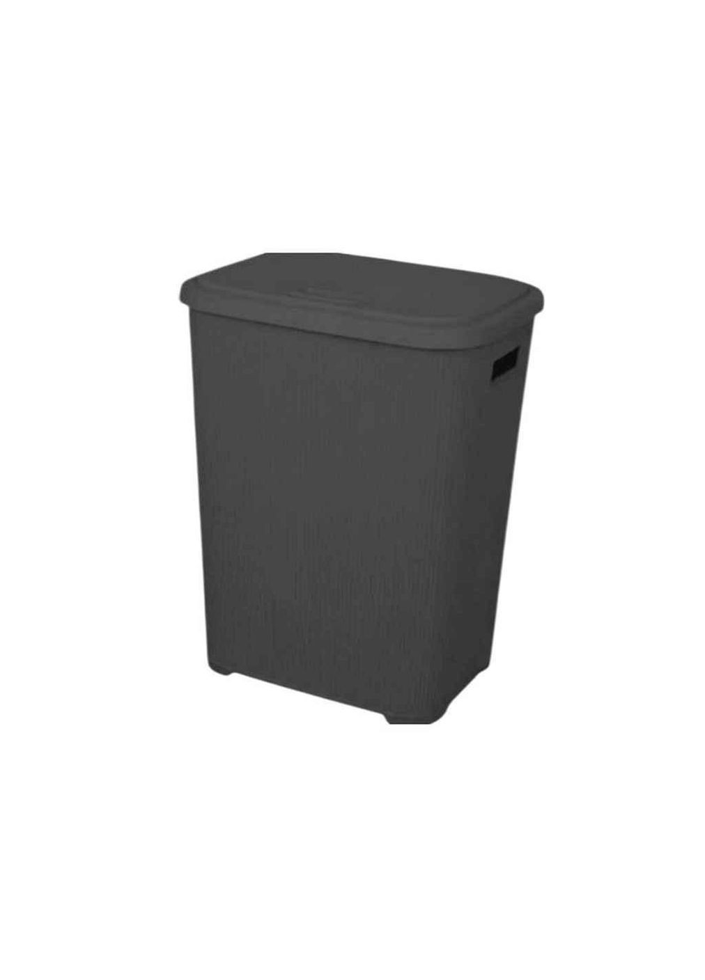 Корзина для белья 67л антрацит с крышкой из/руба. ТМ Elif Plastik (366302952)