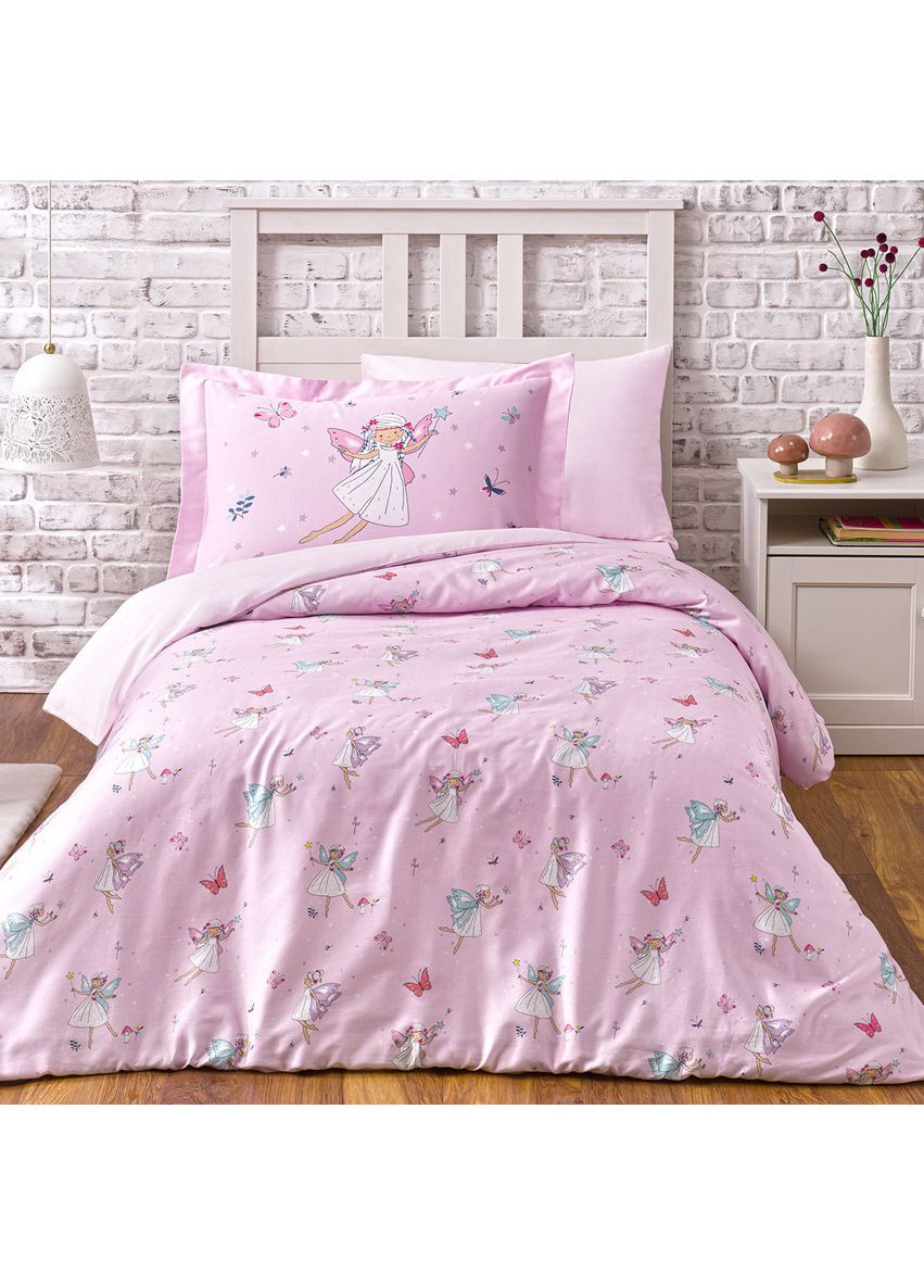 Комплект постільної білизни Fairies люкс сатин 220-160 см рожевий Tivolyo Home (369165616)