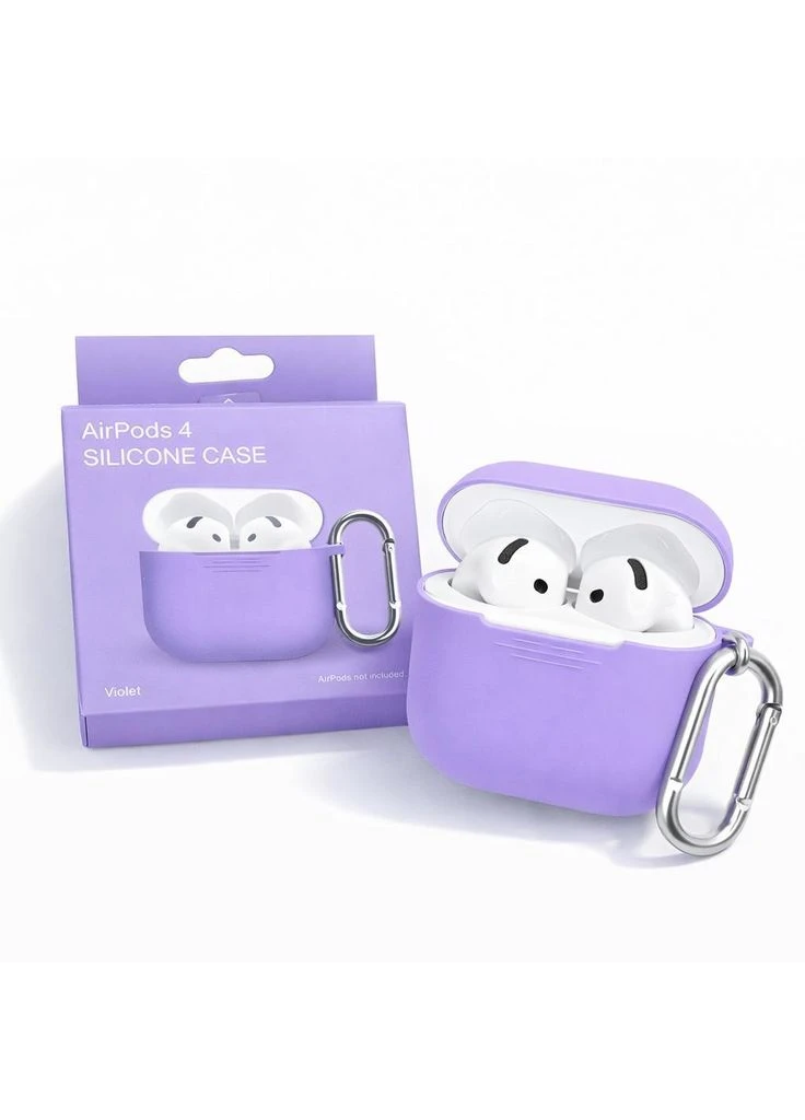 Силиконовый чехол для наушников 4 Violet ( ), с карабином No Brand AirPods (388366853)