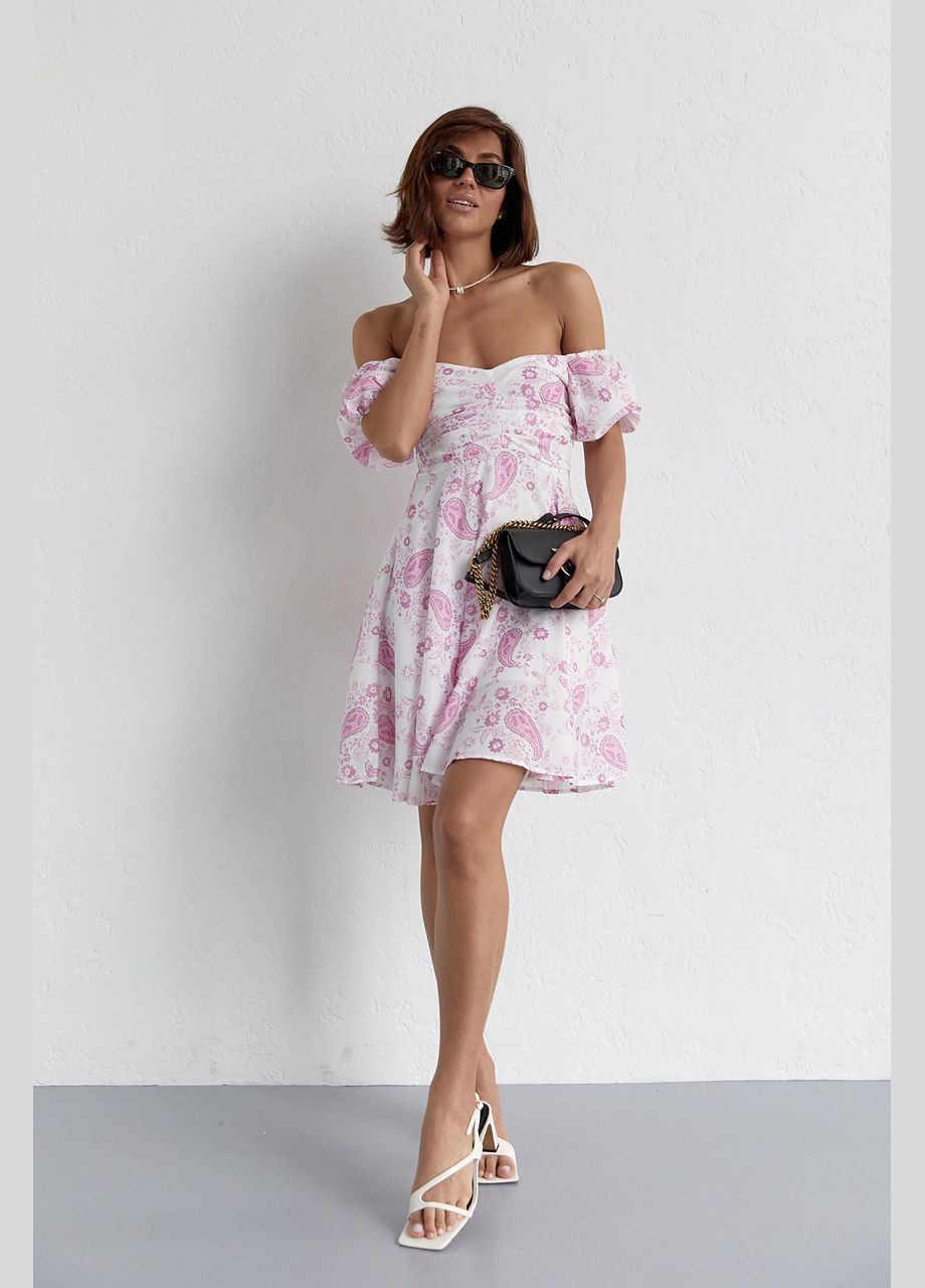 Лавандова літня сукня міні з драпіруванням спереду Lurex