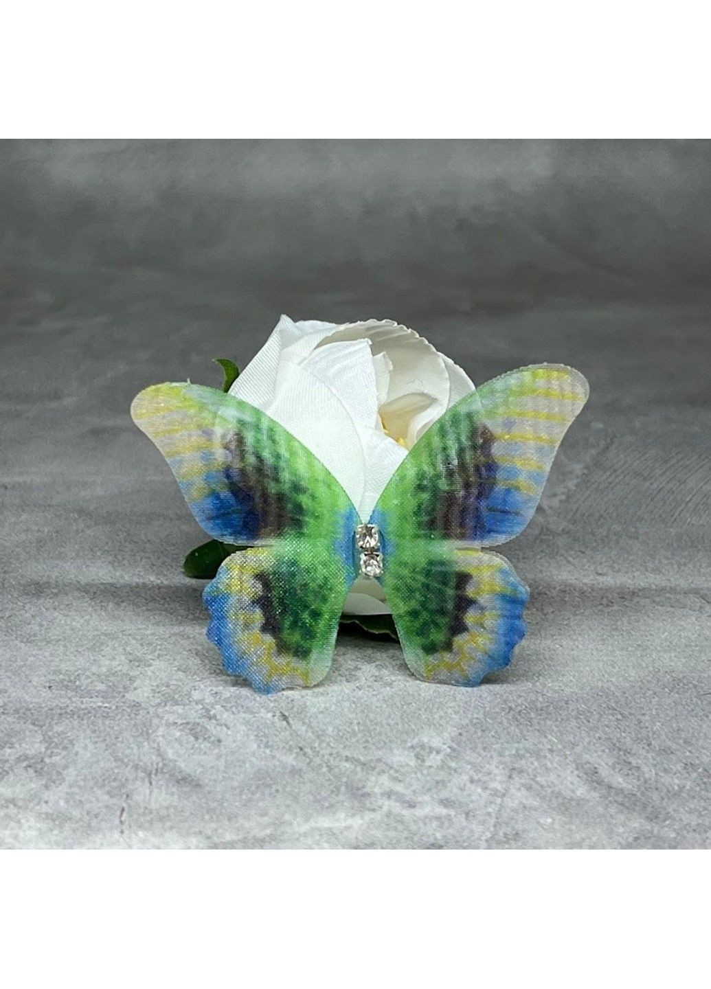 Метелик шифоновий (двошаровий), розмір ≈5*3,7 см, арт 018109, 1 шт No Brand (329188054)