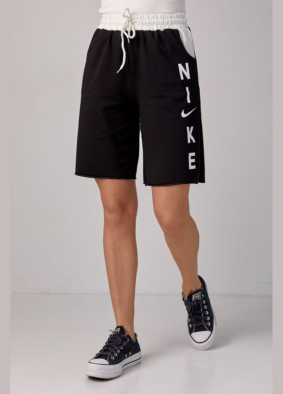 Женские трикотажные шорты с надписью Nike - светло-серый Lurex (293292933)